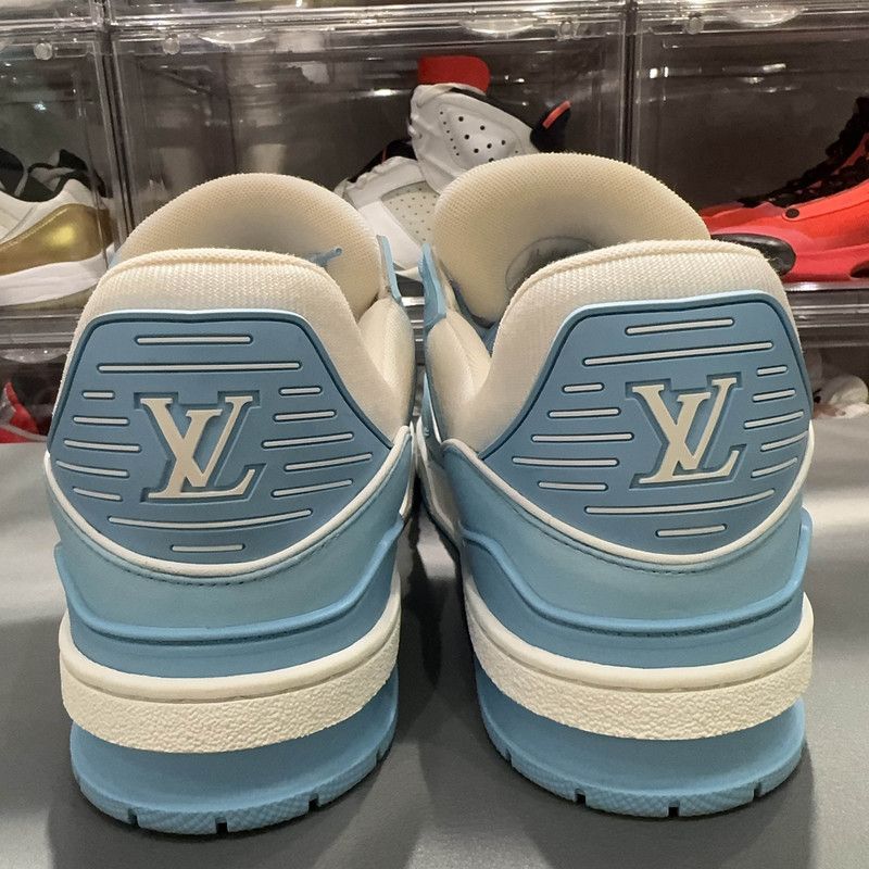 Louis Vuitton Louis Vuitton Blue and White Low-Top Sneakers 0079 Size US 9.5 / EU 42-43 - 3 Thumbnail