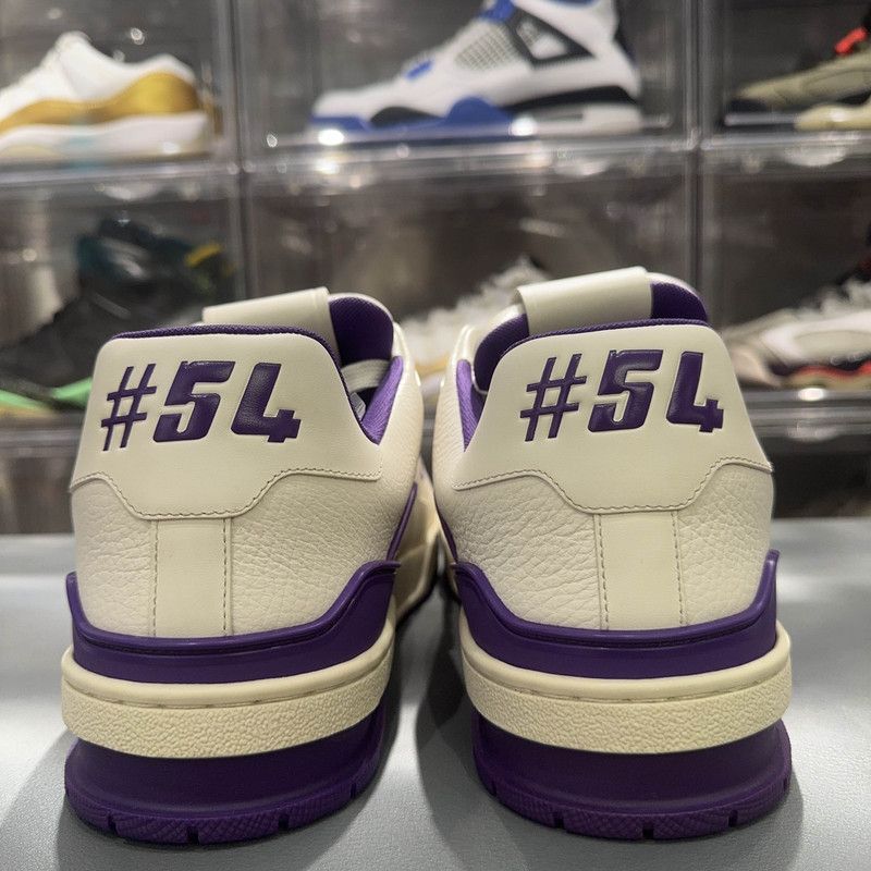 Louis Vuitton Louis Vuitton Low Top Trainer in White and Purple 0079 Size US 8.5 / EU 41-42 - 3 Thumbnail