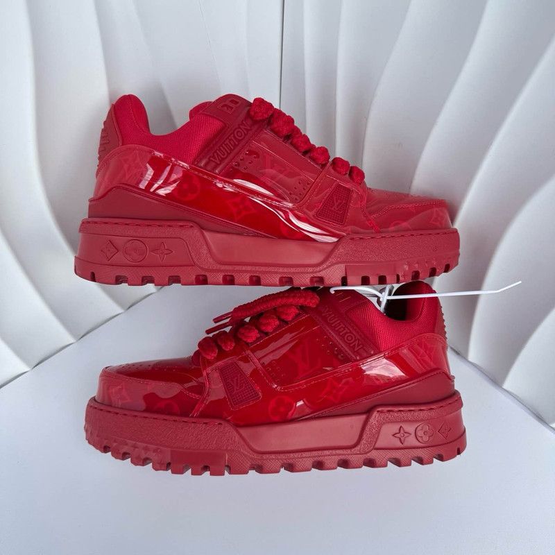 Louis Vuitton Louis Vuitton Trainer Maxi Red Low-Top Sneakers 0079 Size US 8 / EU 41 - 7 Thumbnail