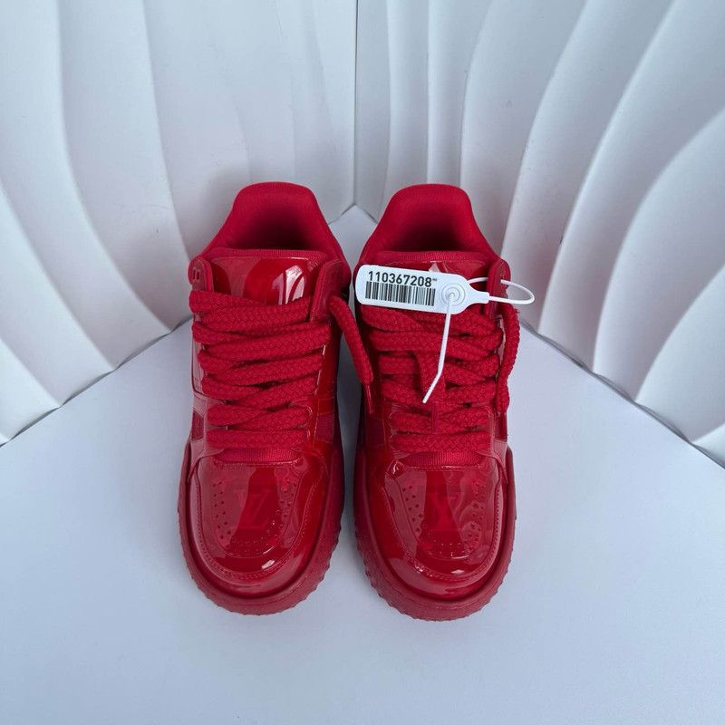 Louis Vuitton Louis Vuitton Trainer Maxi Red Low-Top Sneakers 0079 Size US 8 / EU 41 - 2 Thumbnail