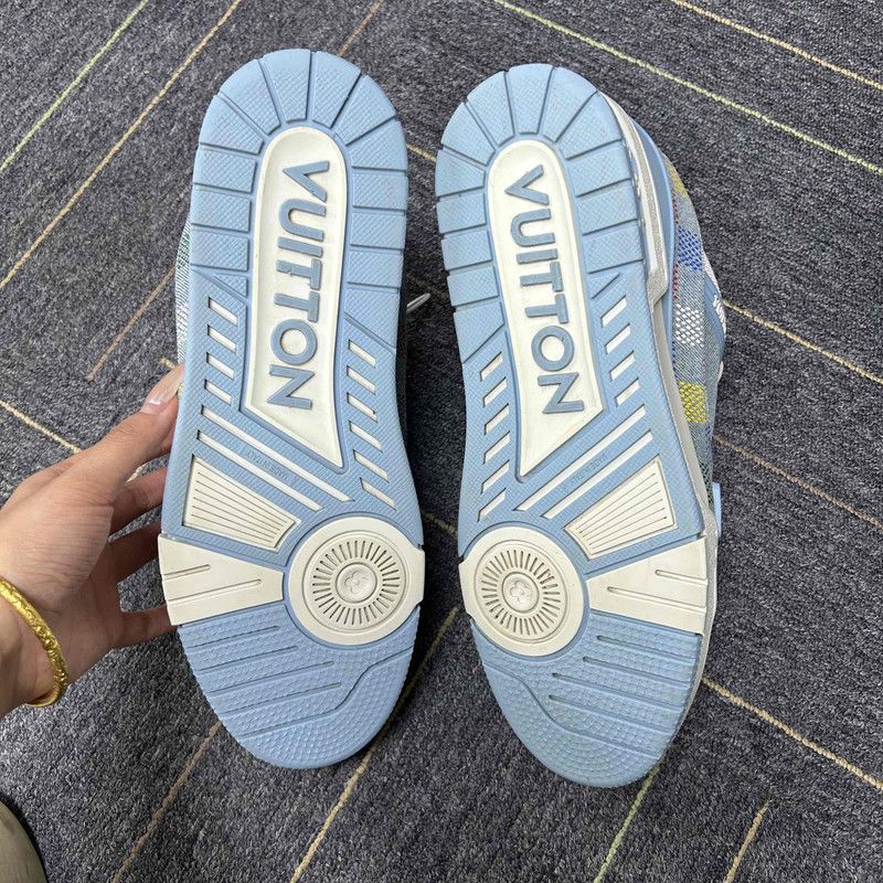 Louis Vuitton Louis Vuitton Blue Denim Iconic Low-Top Sneakers 0079 Size US 9.5 / EU 42-43 - 4 Thumbnail