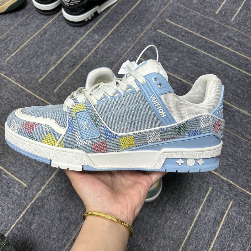 Louis Vuitton Louis Vuitton Blue Denim Iconic Low-Top Sneakers 0079 Size US 9.5 / EU 42-43 - 6 Thumbnail
