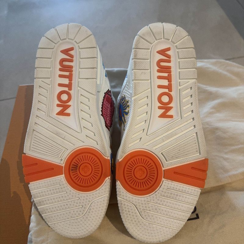 Louis Vuitton Yayoi Kusama x Louis Vuitton White Sneakers 0079 Size US 5.5 / EU 38 - 4 Thumbnail