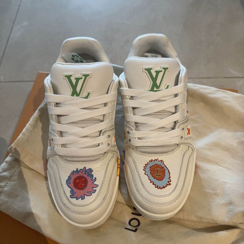 Louis Vuitton Yayoi Kusama x Louis Vuitton White Sneakers 0079 Size US 5.5 / EU 38 - 2 Thumbnail