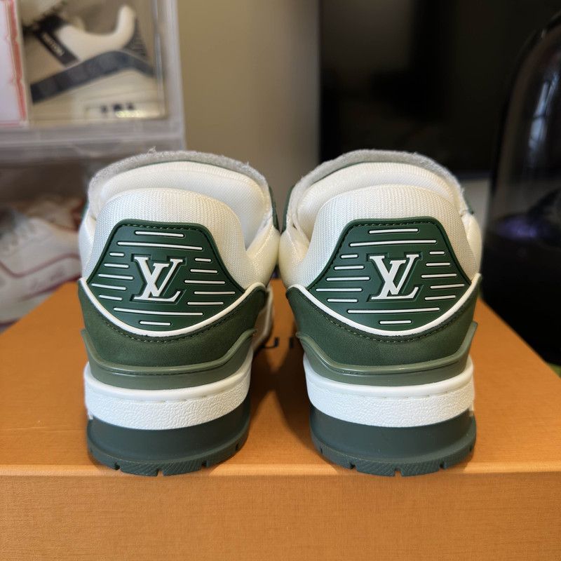 Louis Vuitton Louis Vuitton Green and White Trainer Sneakers 0079 Size US 6.5 / EU 39-40 - 3 Thumbnail