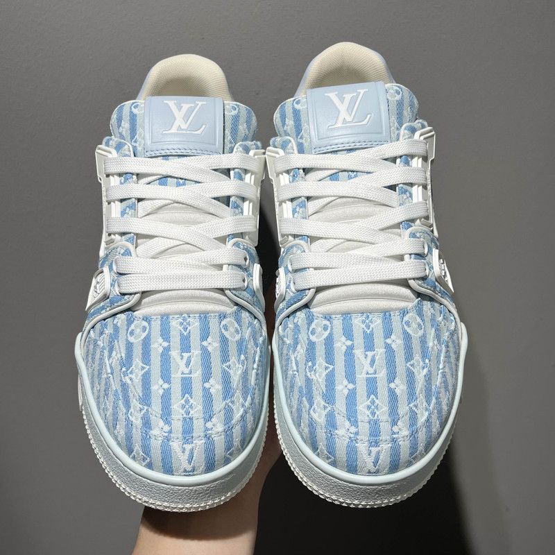 Louis Vuitton Louis Vuitton Blue and White Trainer Sneakers 0079 Size US 7.5 / EU 40-41 - 2 Thumbnail