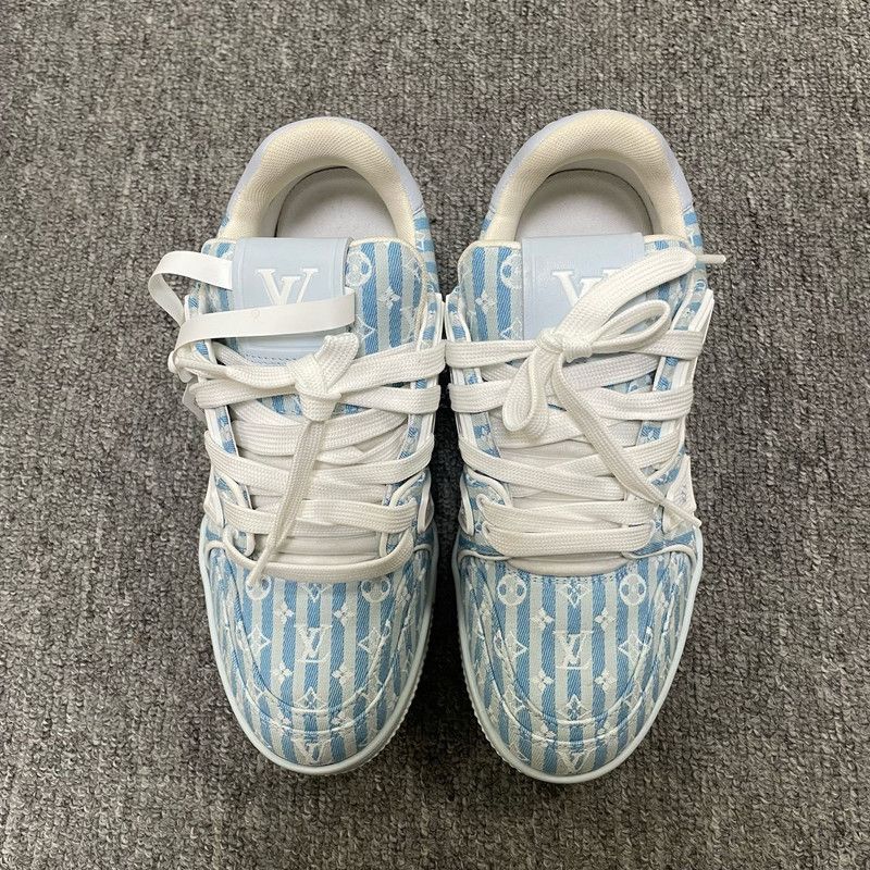 Louis Vuitton Louis Vuitton Blue and White Trainer Sneakers 0079 Size US 7.5 / EU 40-41 - 3 Thumbnail
