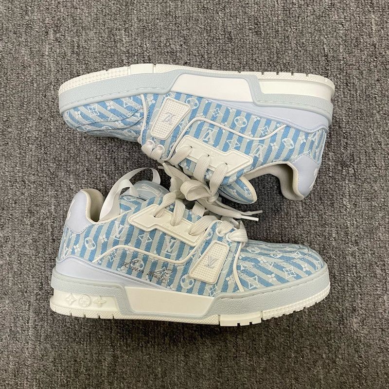Louis Vuitton Louis Vuitton Blue and White Trainer Sneakers 0079 Size US 7.5 / EU 40-41 - 6 Thumbnail