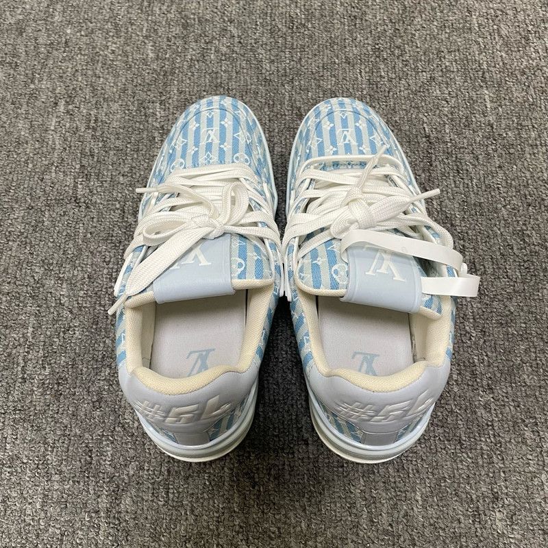 Louis Vuitton Louis Vuitton Blue and White Trainer Sneakers 0079 Size US 7.5 / EU 40-41 - 4 Thumbnail