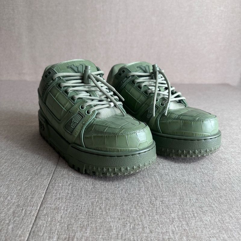 Louis Vuitton Louis Vuitton Trainer Maxi Low Top Sneakers Green 0079 Size US 6.5 / EU 39-40 - 3 Thumbnail