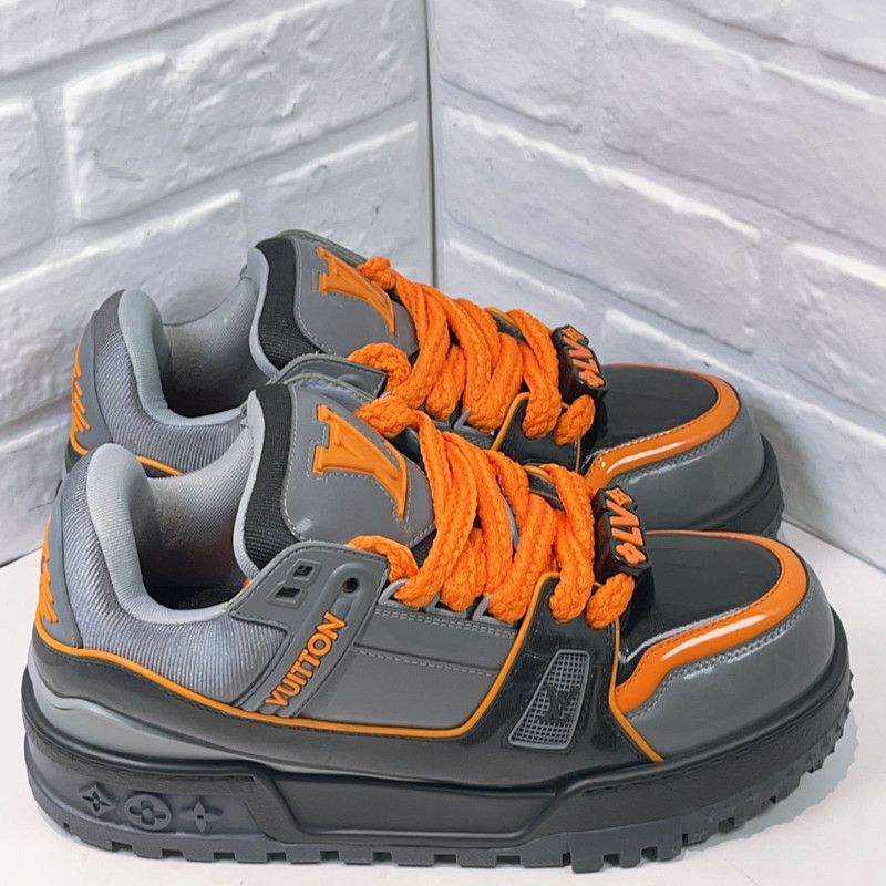 Louis Vuitton Louis Vuitton Trainer Maxi Sneakers in Gray and Orange 0079 Size US 7.5 / EU 40-41 - 3 Thumbnail