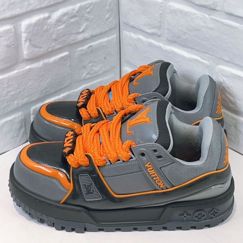 Louis Vuitton Louis Vuitton Trainer Maxi Sneakers in Gray and Orange 0079 Size US 7.5 / EU 40-41 - 2 Thumbnail