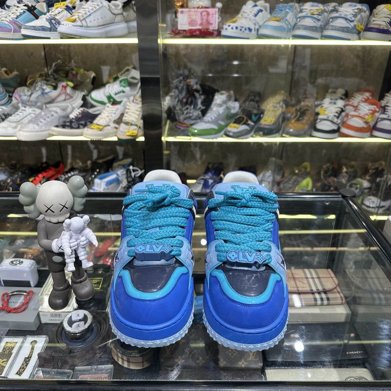 Louis Vuitton Louis Vuitton Trainer Maxi Blue Casual Sneakers 0079 Size US 8.5 / EU 41-42 - 2 Thumbnail