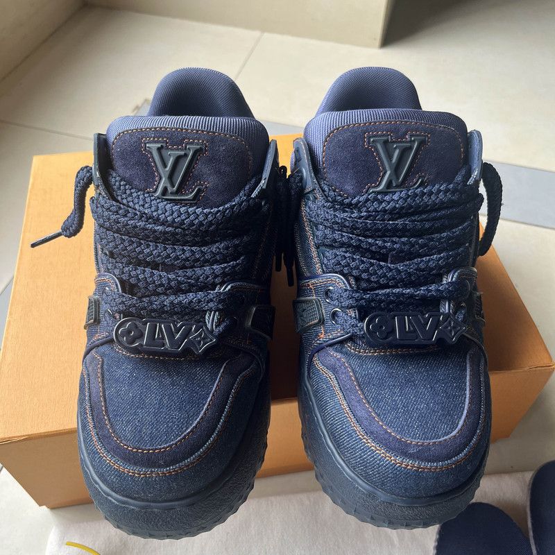 Louis Vuitton Louis Vuitton Trainer Maxi Denim Low-Top Sneakers 0079 Size US 7.5 / EU 40-41 - 2 Thumbnail