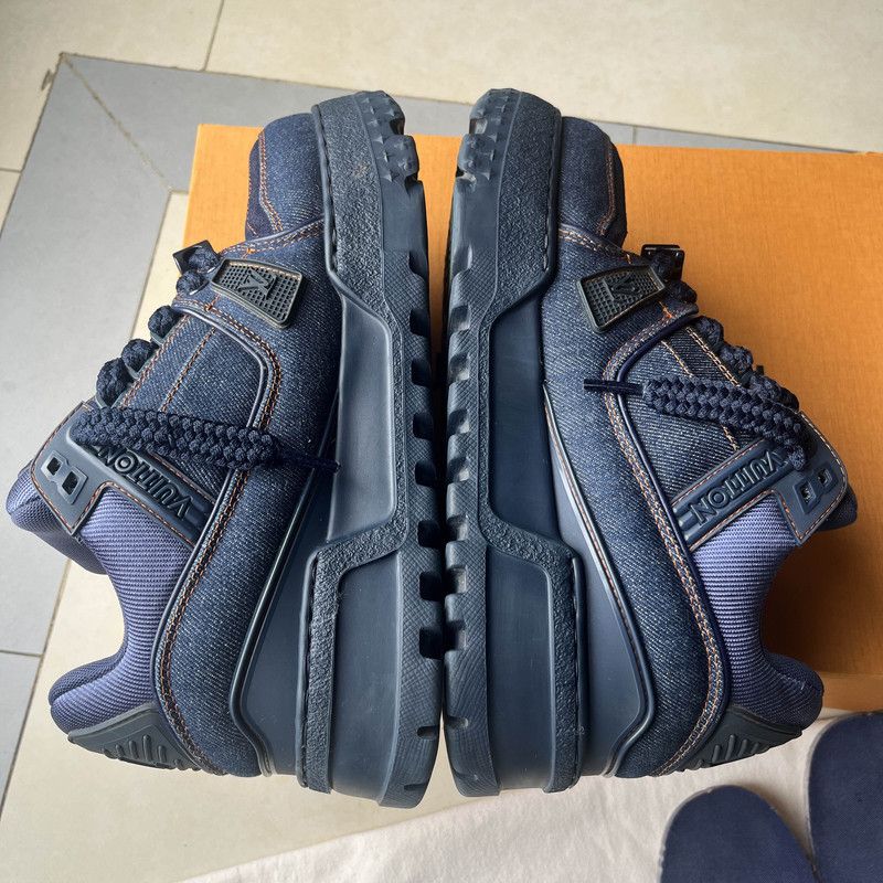 Louis Vuitton Louis Vuitton Trainer Maxi Denim Low-Top Sneakers 0079 Size US 7.5 / EU 40-41 - 8 Thumbnail