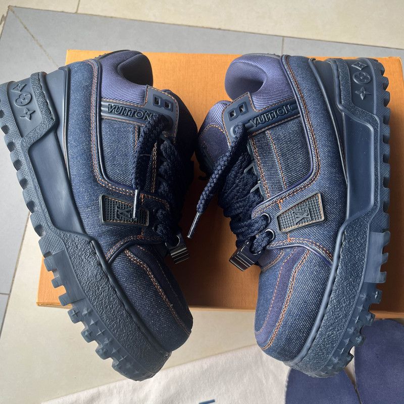 Louis Vuitton Louis Vuitton Trainer Maxi Denim Low-Top Sneakers 0079 Size US 7.5 / EU 40-41 - 7 Thumbnail