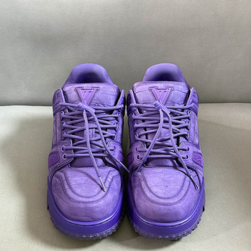 Louis Vuitton Louis Vuitton Trainer Maxi Leather Sneakers in Purple 0079 Size US 8 / EU 41 - 2 Thumbnail