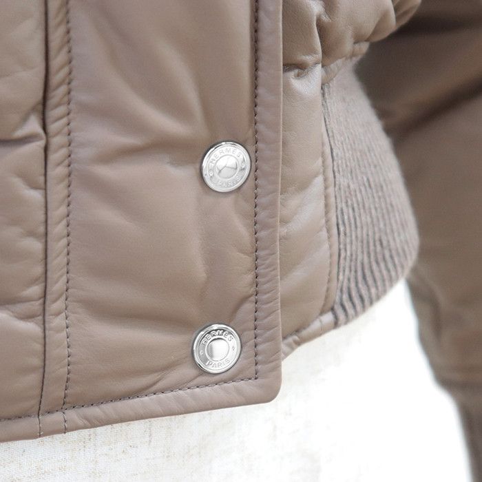 Hermes Hermes Hermes Down Jacket Cowhide Cashmere Down Jacket Leather Outerwear Size ONE SIZE - 16 Thumbnail