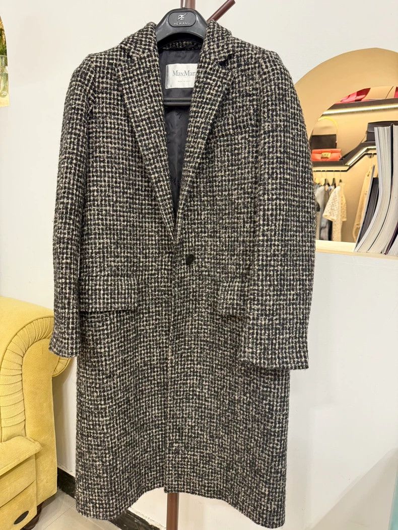 Maxmara Houndstooth Wool Blend Coat -dmc