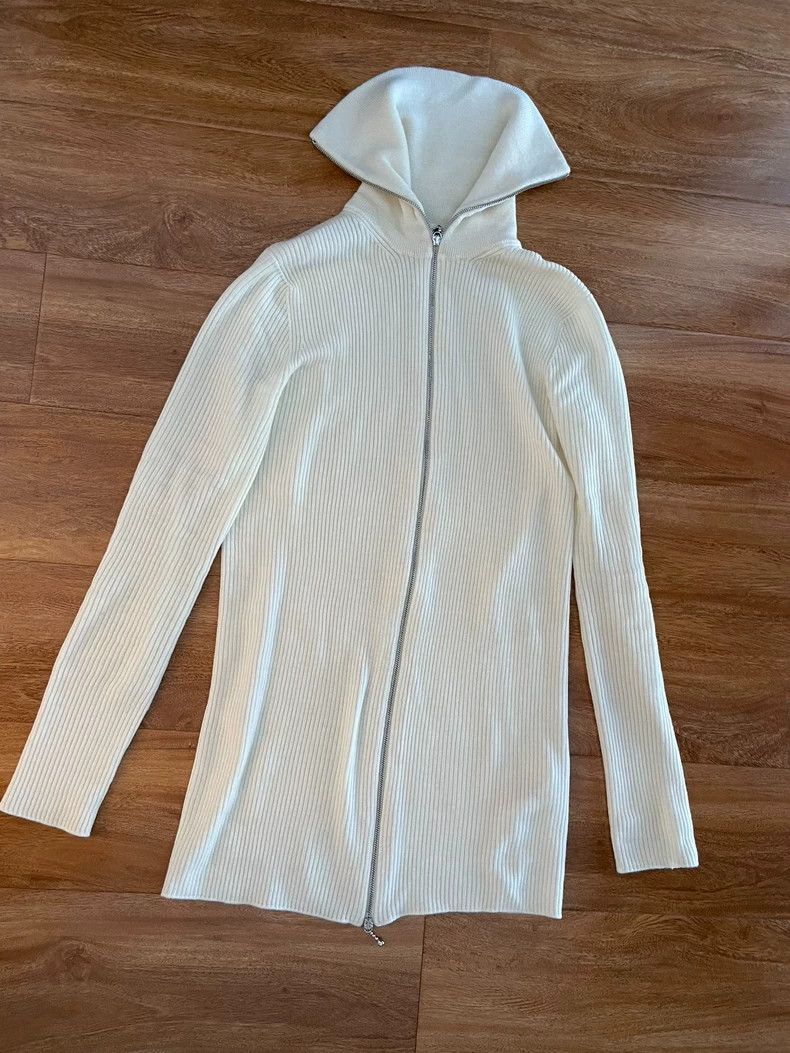 Jil Sander Jil Sander White Wool Zip Knit Top -dmc Size XS / US 0-2 / IT 36-38 - 2 Thumbnail