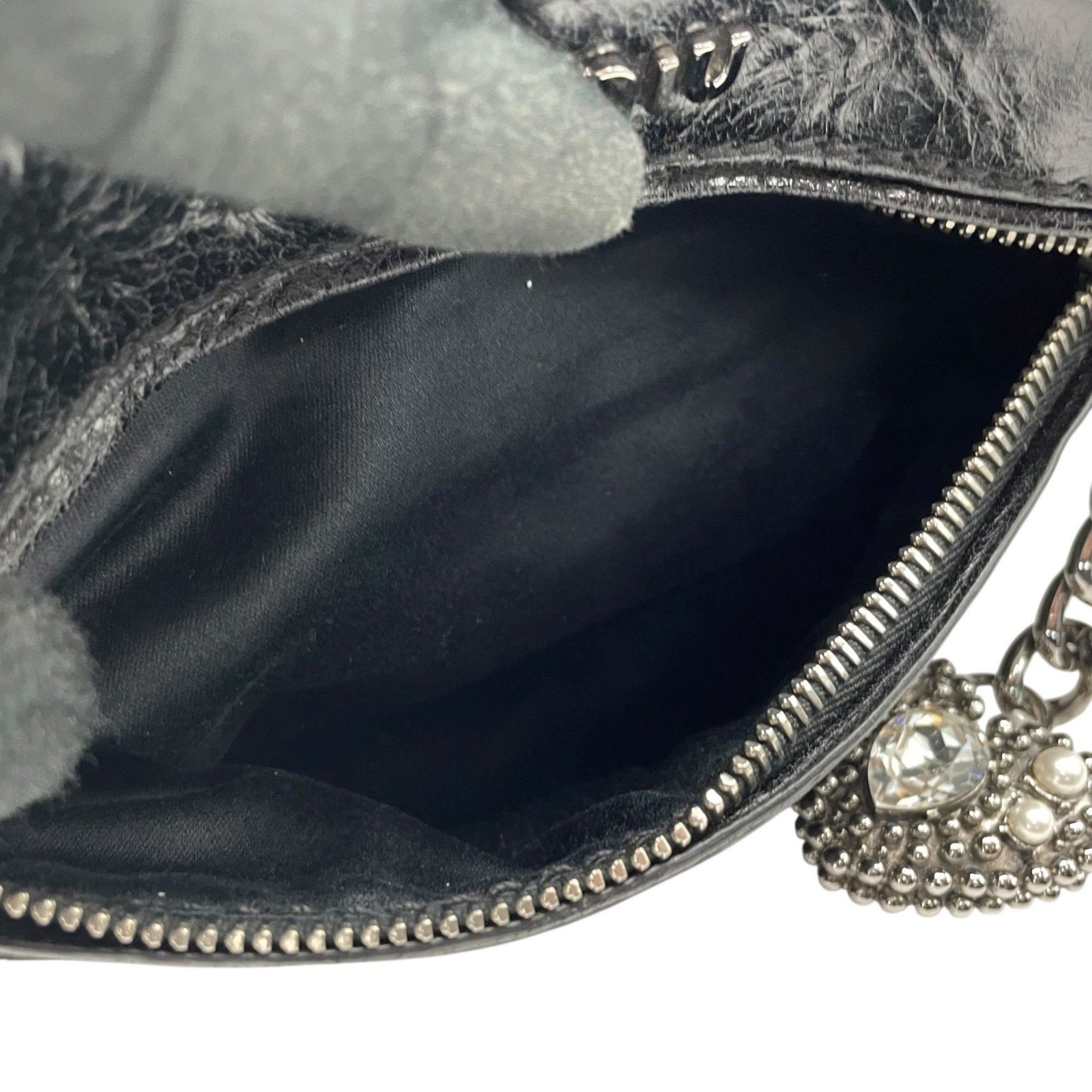 Miu Miu Miu 2-Way Handbag/Shoulder Bag in Black Vitello