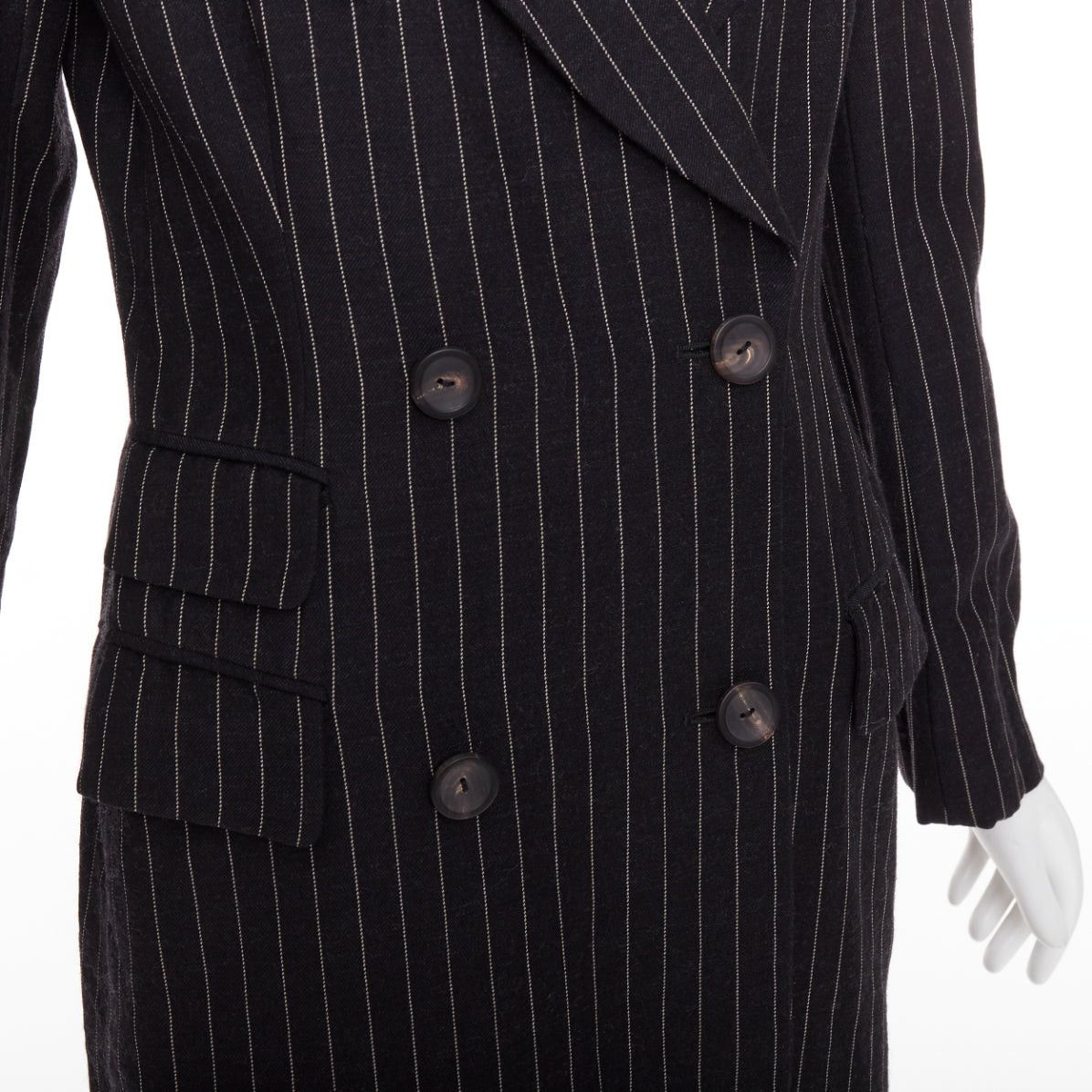 rare GUCCI Tom Ford 1996 Vintage Runway black wool pinstripe