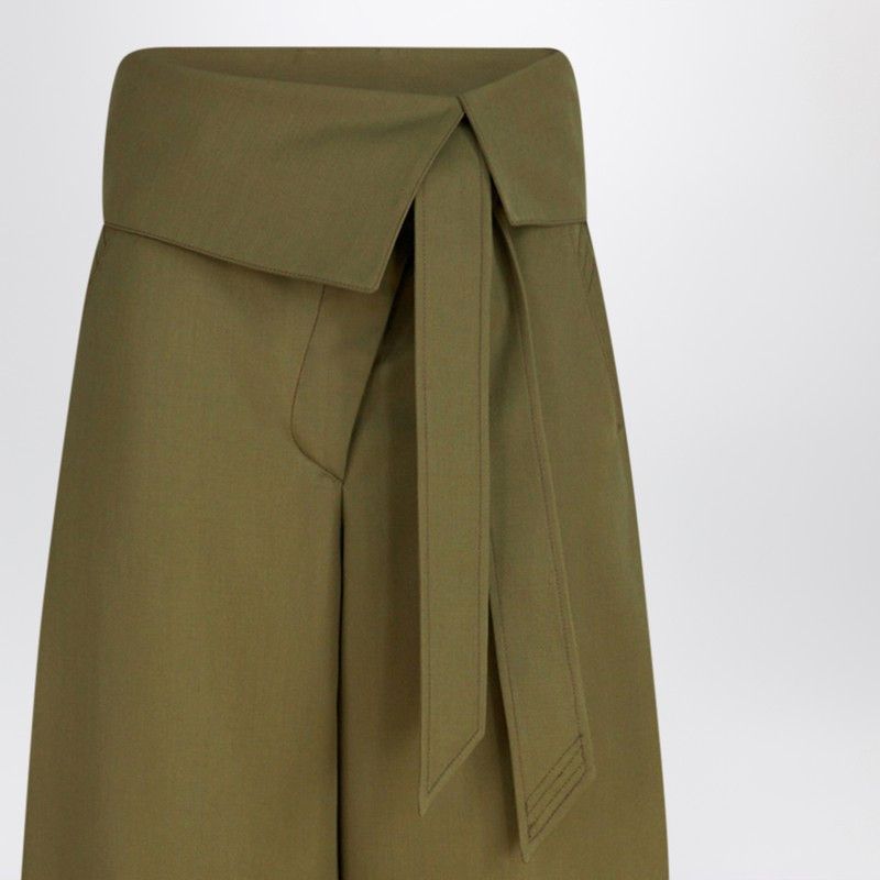 The Attico The Attico Military Green Wool Gabardine Trousers Size 27" / US 4 / IT 40 - 2 Thumbnail