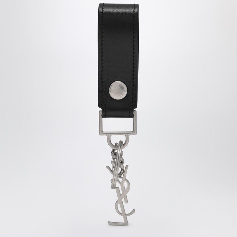 Saint Laurent Paris Saint Laurent Cassandre Black Leather Keychain Size ONE SIZE - 2 Thumbnail