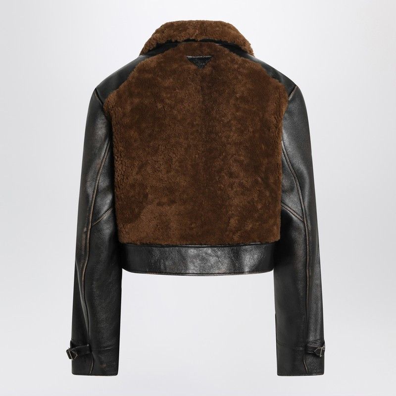 Prada Prada Black Leather And Sheepskin Jacket Size M / US 6-8 / IT 42-44 - 2 Thumbnail