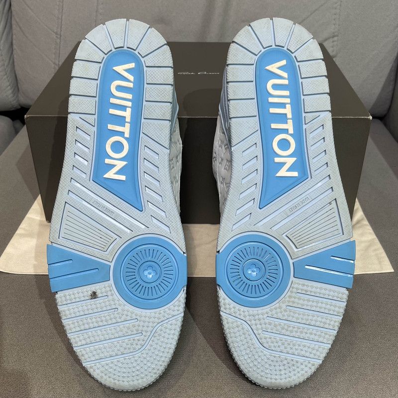 Louis Vuitton Louis Vuitton Trainer Blue Low-Top Sneakers for Men 0079 Size US 8.5 / EU 41-42 - 4 Thumbnail