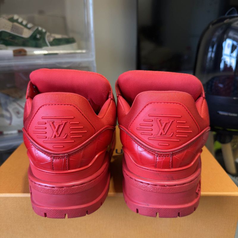 Louis Vuitton Louis Vuitton Trainer Maxi Red Leather Sneakers 0079 Size US 9.5 / EU 42-43 - 3 Thumbnail