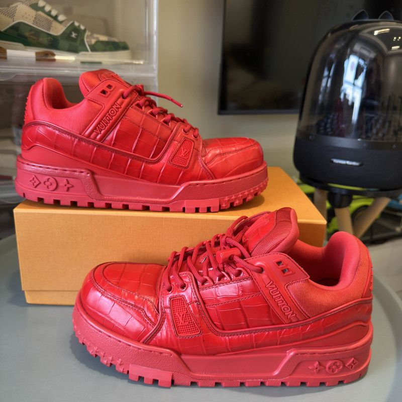 Louis Vuitton Louis Vuitton Trainer Maxi Red Leather Sneakers 0079 Size US 9.5 / EU 42-43 - 9 Thumbnail