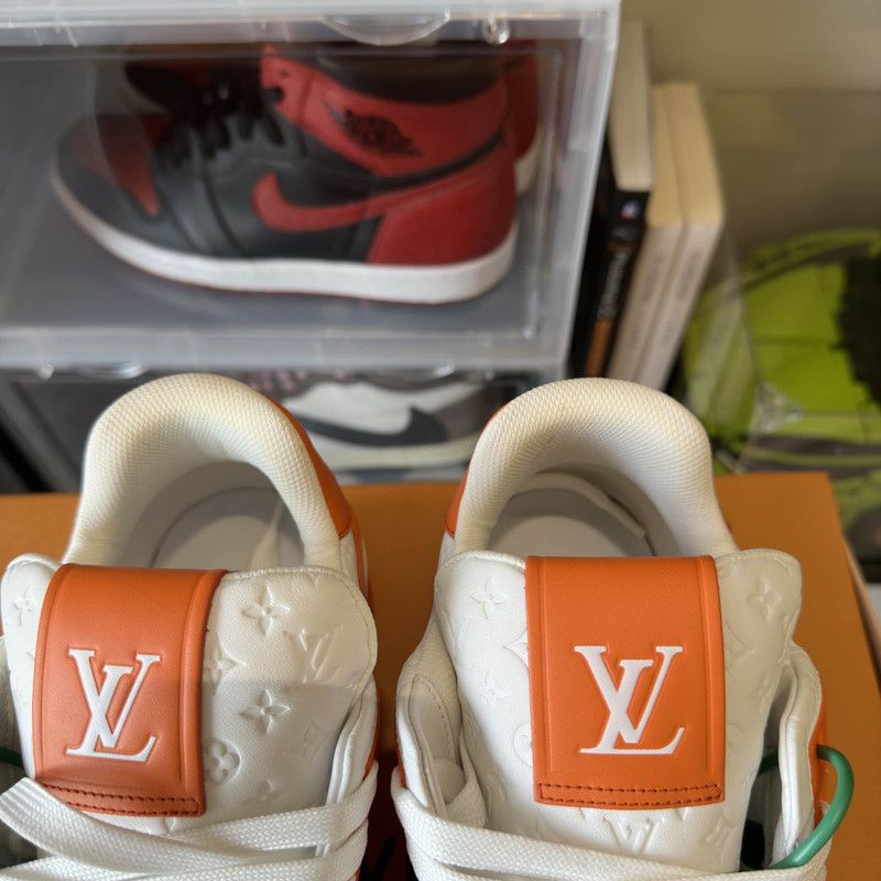 Louis Vuitton Louis Vuitton Orange Low-Top Trainer Sneakers 0079 Size US 8 / EU 41 - 11 Thumbnail