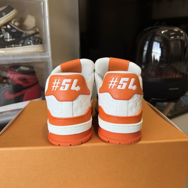 Louis Vuitton Louis Vuitton Orange Low-Top Trainer Sneakers 0079 Size US 8 / EU 41 - 3 Thumbnail