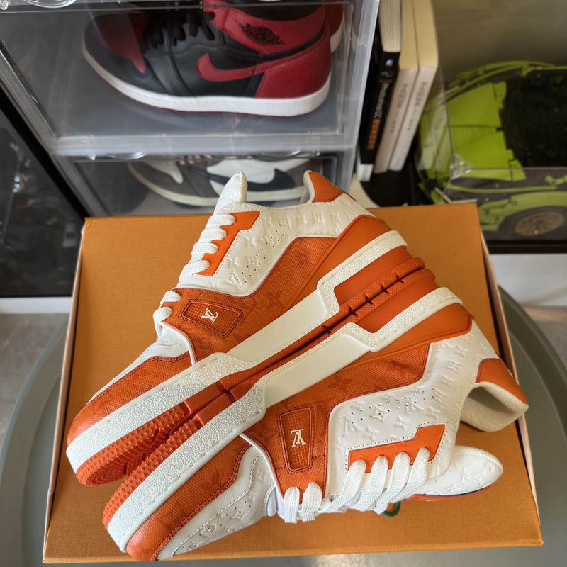 Louis Vuitton Louis Vuitton Orange Low-Top Trainer Sneakers 0079 Size US 8 / EU 41 - 9 Thumbnail