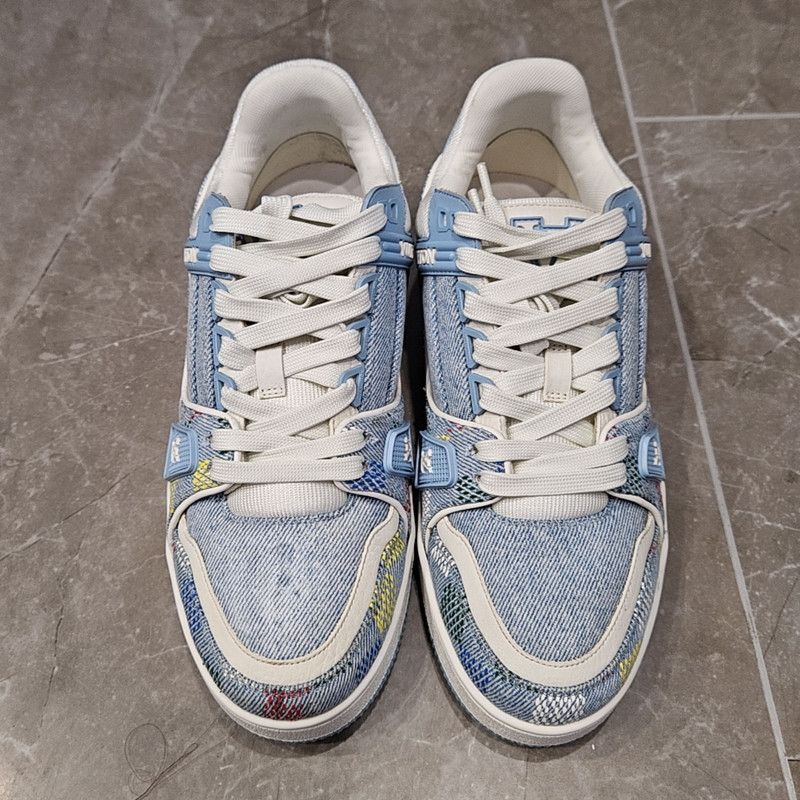 Louis Vuitton Louis Vuitton Blue Denim Low Top Sneakers 0079 Size US 6 / EU 39 - 2 Thumbnail