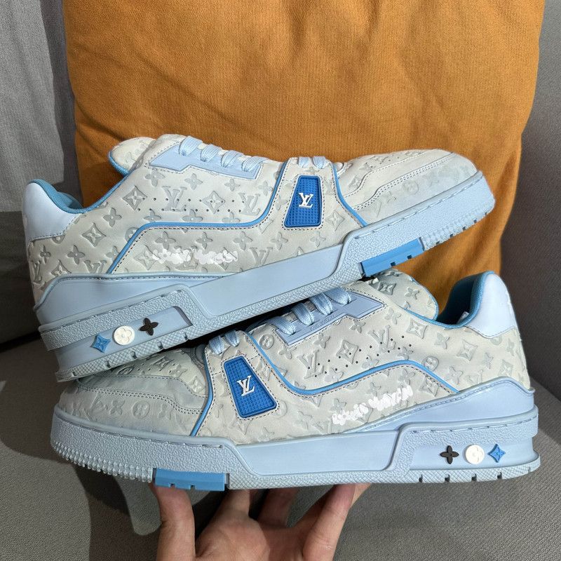 Louis Vuitton Tyler x Louis Vuitton Blue Low-Top Sneakers 0079 Size US 8.5 / EU 41-42 - 9 Thumbnail