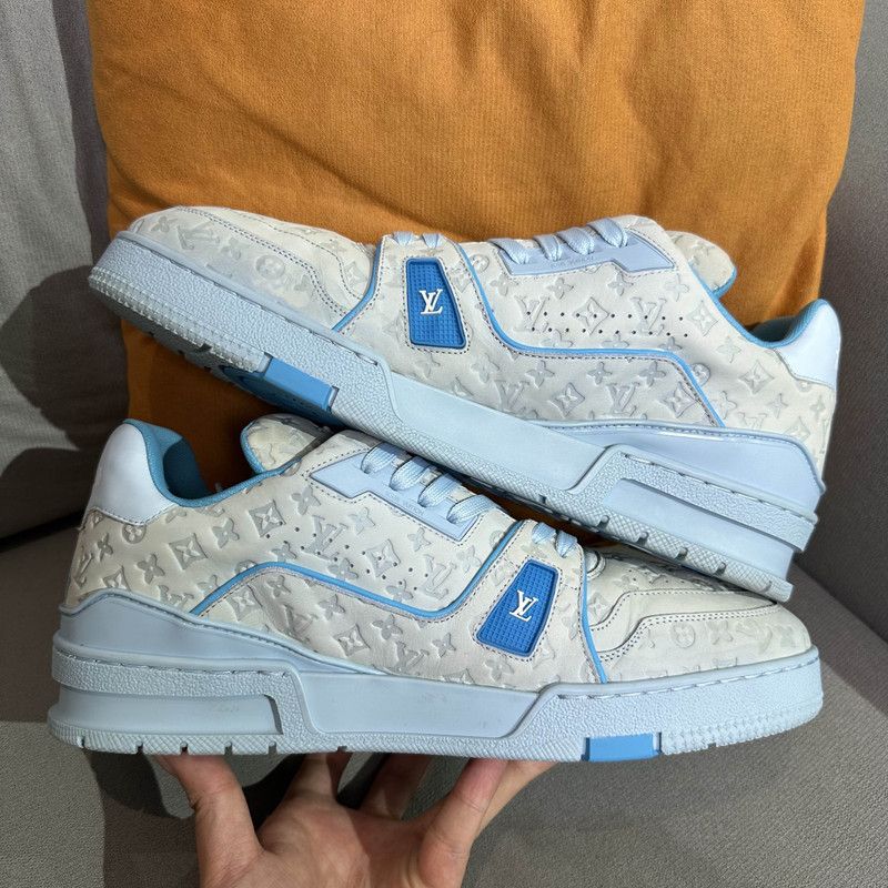 Louis Vuitton Tyler x Louis Vuitton Blue Low-Top Sneakers 0079 Size US 8.5 / EU 41-42 - 10 Thumbnail