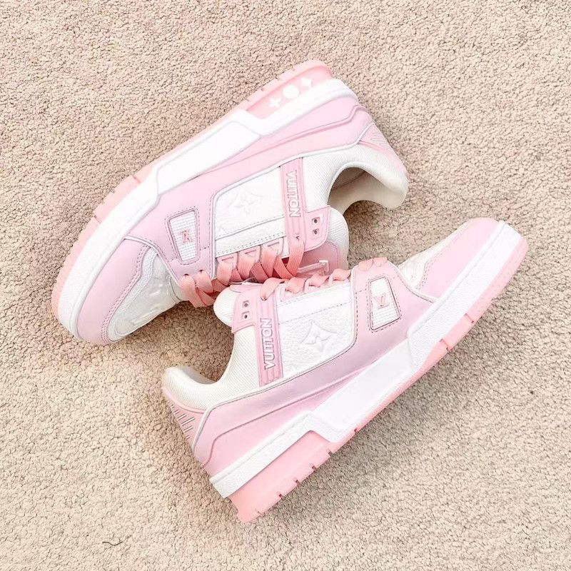 Louis Vuitton Louis Vuitton Trainer Low Top Sneakers in Rose Pink 0079 Size US 7.5 / EU 40-41 - 4 Thumbnail