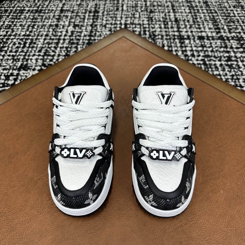 Louis Vuitton Louis Vuitton Trainer Maxi Black White Sneakers 0079 Size US 5.5 / EU 38 - 2 Thumbnail