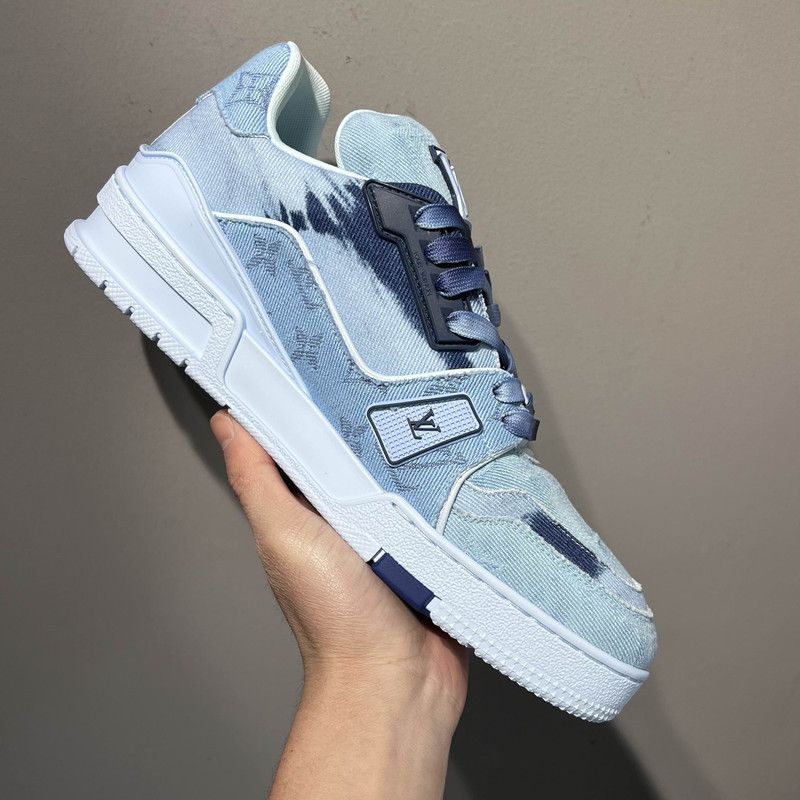 Louis Vuitton Louis Vuitton Blue Trainer Sneakers for Men 0079 Size US 7.5 / EU 40-41 - 10 Thumbnail
