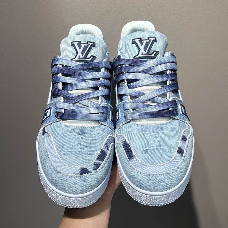 Louis Vuitton Louis Vuitton Blue Trainer Sneakers for Men 0079 Size US 7.5 / EU 40-41 - 2 Thumbnail