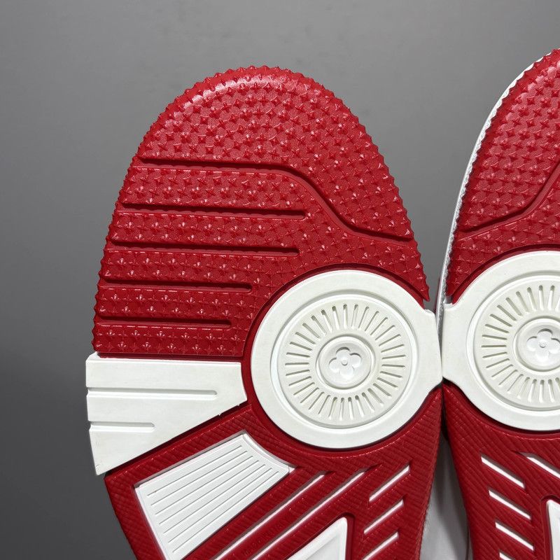 Louis Vuitton Louis Vuitton Fashion Low-Top Sneakers Red and White 0079 Size US 8 / EU 41 - 6 Thumbnail