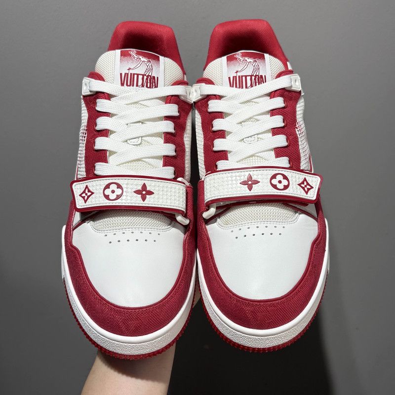 Louis Vuitton Louis Vuitton Fashion Low-Top Sneakers Red and White 0079 Size US 8 / EU 41 - 2 Thumbnail