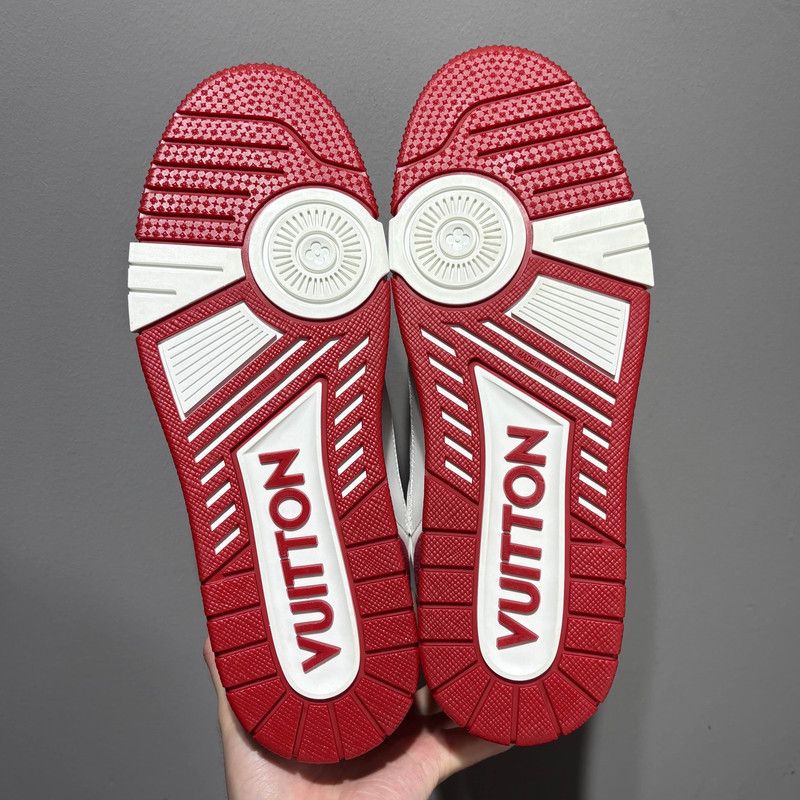 Louis Vuitton Louis Vuitton Fashion Low-Top Sneakers Red and White 0079 Size US 8 / EU 41 - 4 Thumbnail