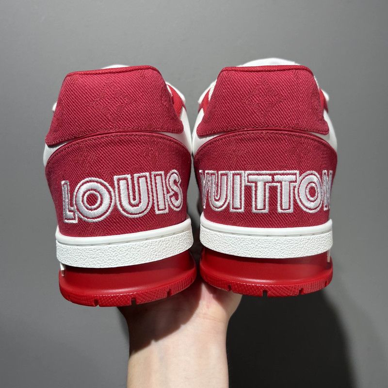Louis Vuitton Louis Vuitton Fashion Low-Top Sneakers Red and White 0079 Size US 8 / EU 41 - 3 Thumbnail