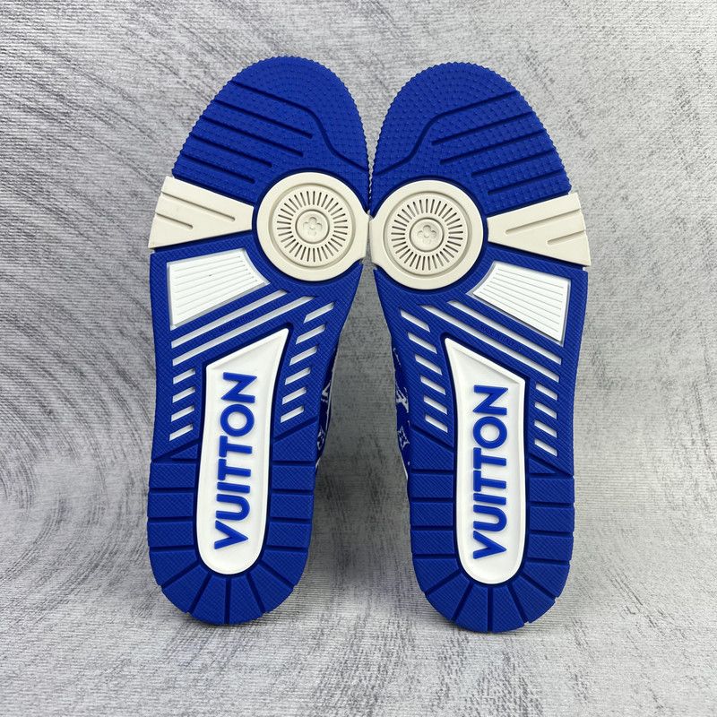 Louis Vuitton Louis Vuitton Blue and White Trainer Sneakers 0079 Size US 8 / EU 41 - 4 Thumbnail