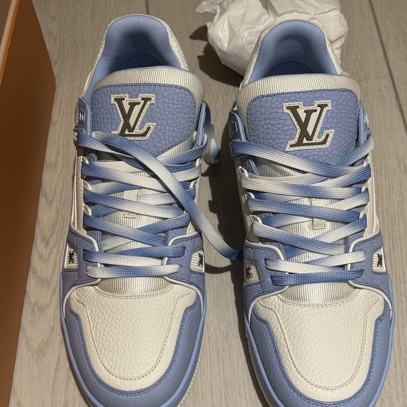 Louis Vuitton Louis Vuitton Trainer Low Top Sneakers in Blue 0079 Size US 9.5 / EU 42-43 - 2 Thumbnail