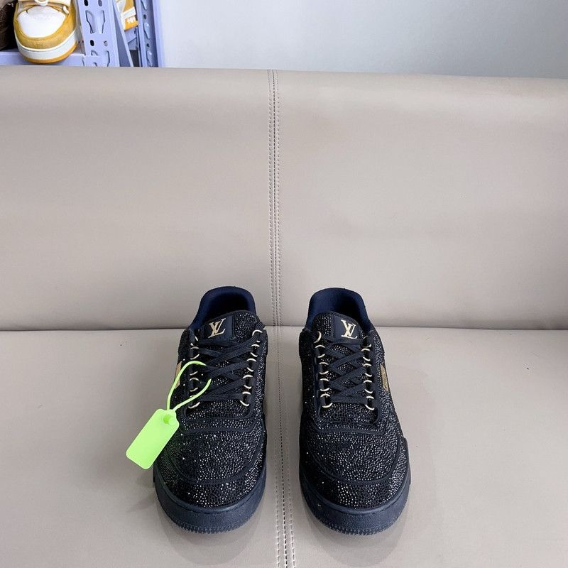 Louis Vuitton Louis Vuitton Sparkling Black Trainer Sneakers 0079 Size US 10.5 / EU 43-44 - 2 Thumbnail