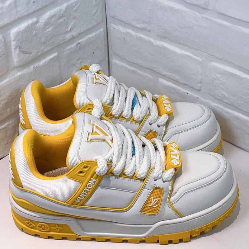 Louis Vuitton Louis Vuitton Trainer Maxi Sneakers in White and Yellow 0079 Size US 8 / EU 41 - 3 Thumbnail